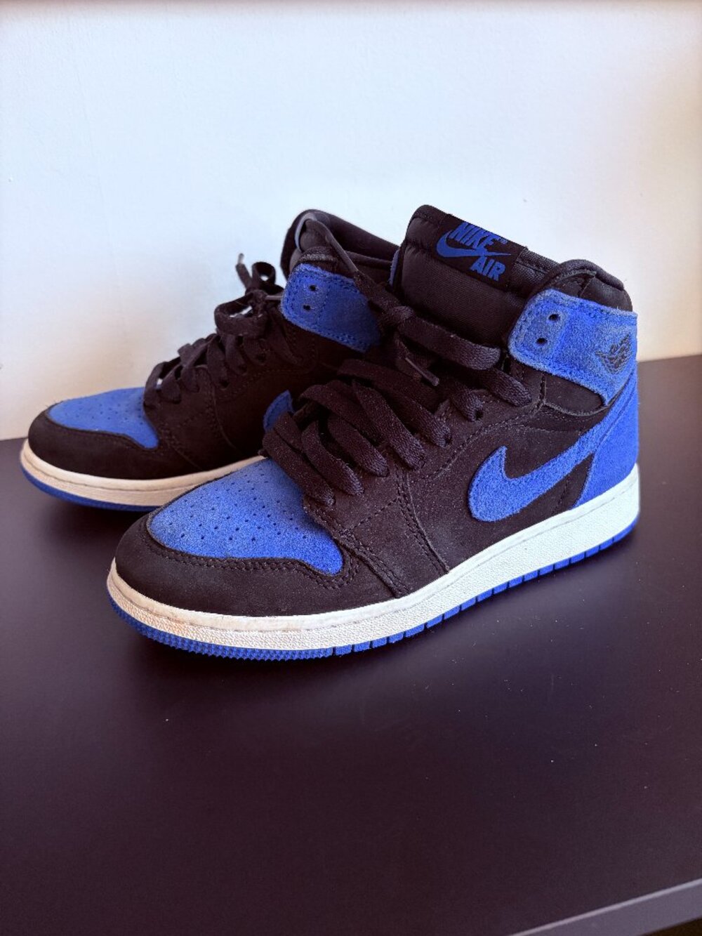 Nike Air Jordan 1 Retro High OG Royal Reimagined Boys Size 4.5Y Sneakers Blue